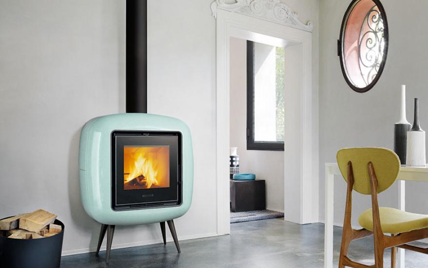 BONNY Wood Stove in Majolica, Wall - Corner A - Piazzetta